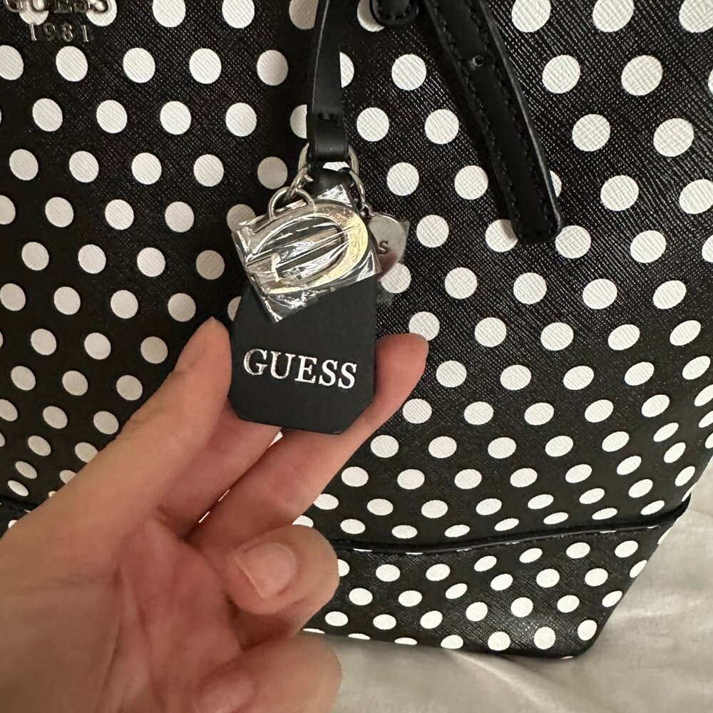 NWOT Guess Polka Dot Commuter Tote Bag - Picture 4 of 11